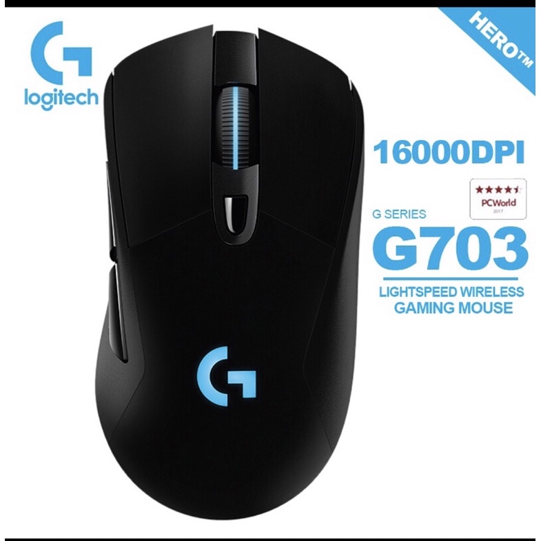 Chuột Không Dây Logitech G703 Wireless có Led - Pin sạc,Chuột Chơi Game Không Dây Logitech G703 HERO thế hệ mới