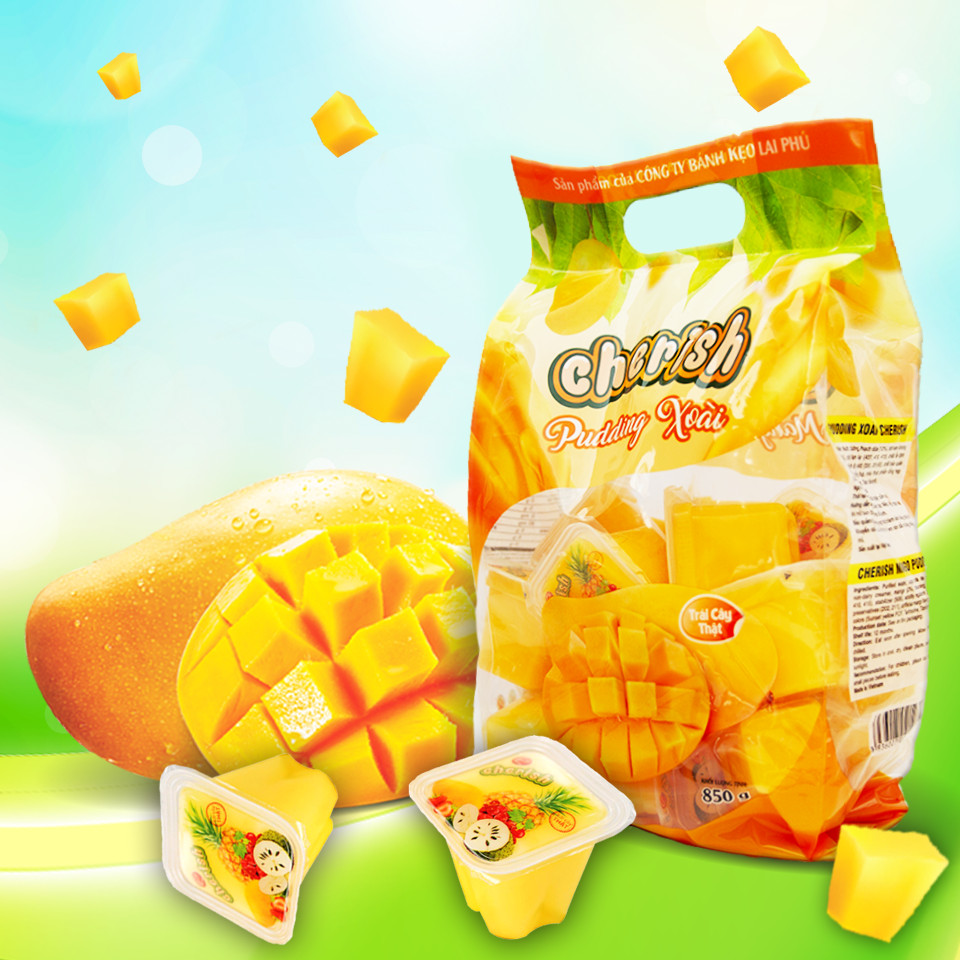 Combo 5 Túi Thạch Pudding Cherish 850.5 G Vị Xoài