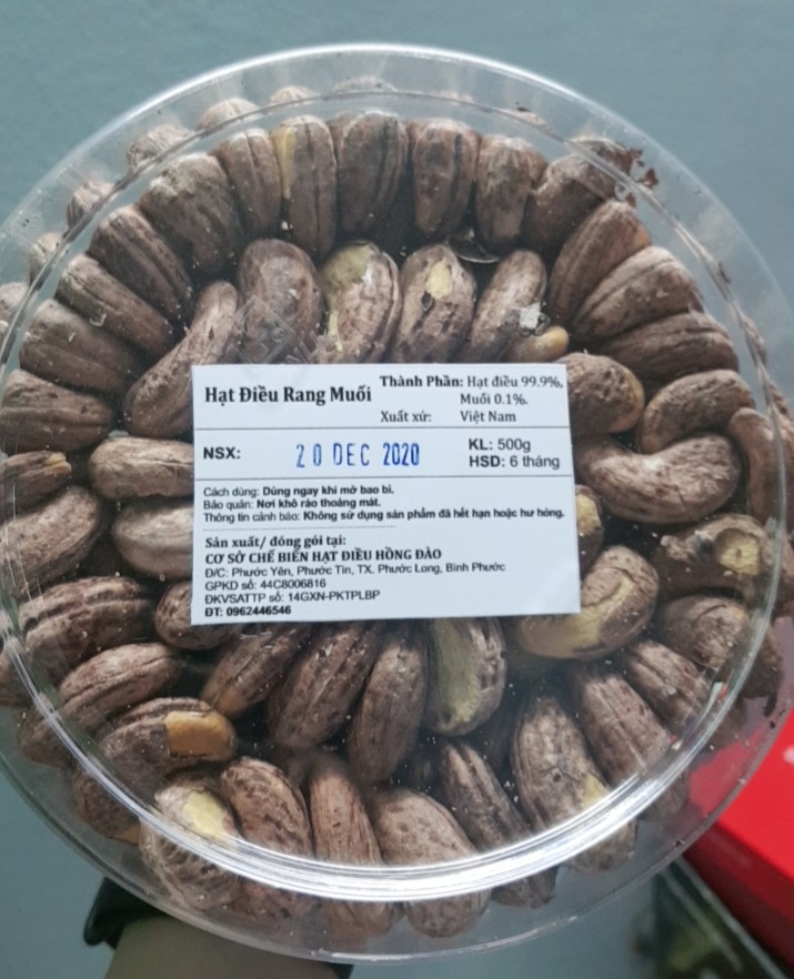 500G HẠT ĐIỀU RANG MUỐI A CỒ HẠT TO