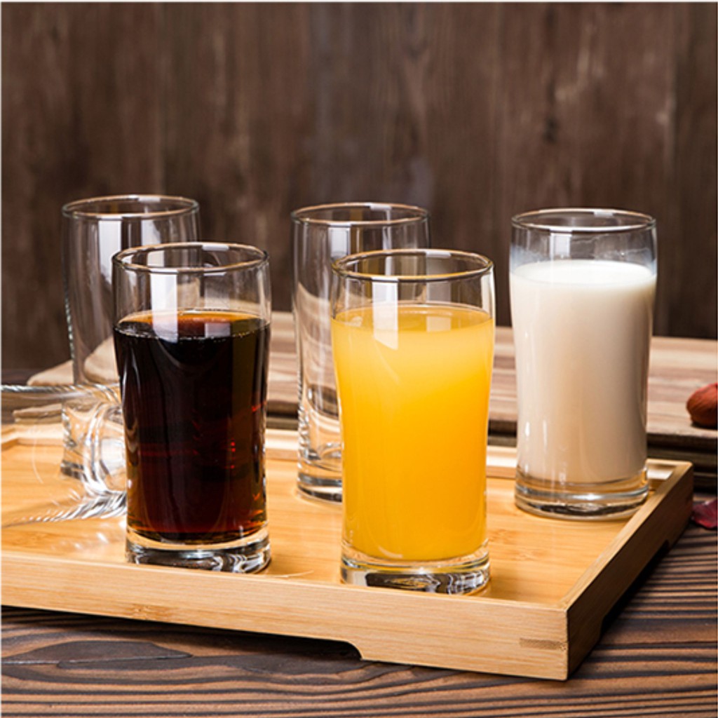 Cốc thủy tinh cafe đá Bạc xỉu cong 240ml bộ 6 cái Ly thủy tinh cao cấp Glazz Home