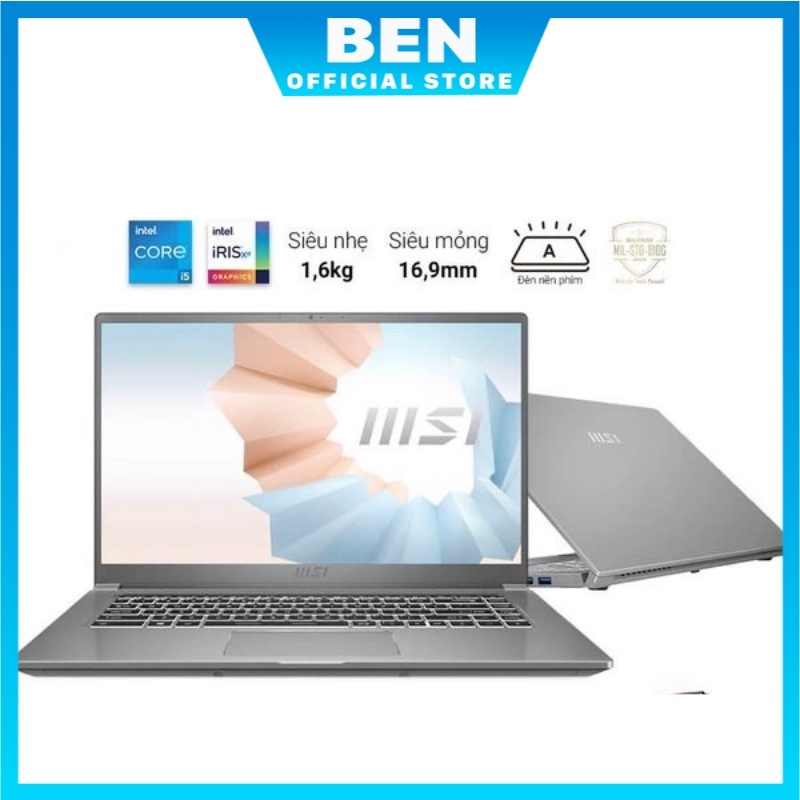 Bảng giá Laptop MSI Modern 15 A10MU-667VN (Core™ i5-10210U | 8GB | 512GB | Intel UHD | 15.6 inch FHD | Win 10 | Xám) Phong Vũ