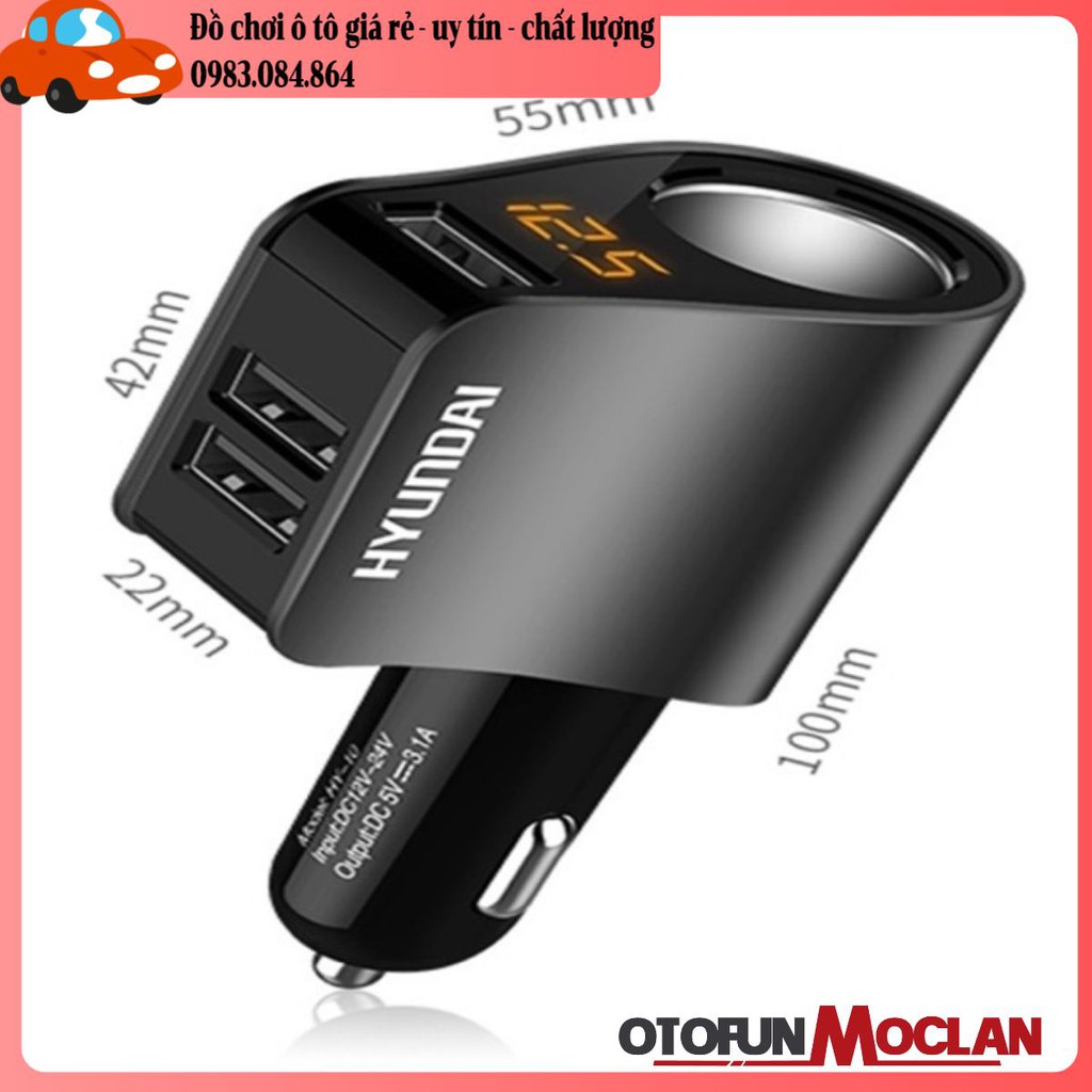 Tẩu xạc xe ô tô hyundai hàng chính hãng-HY10