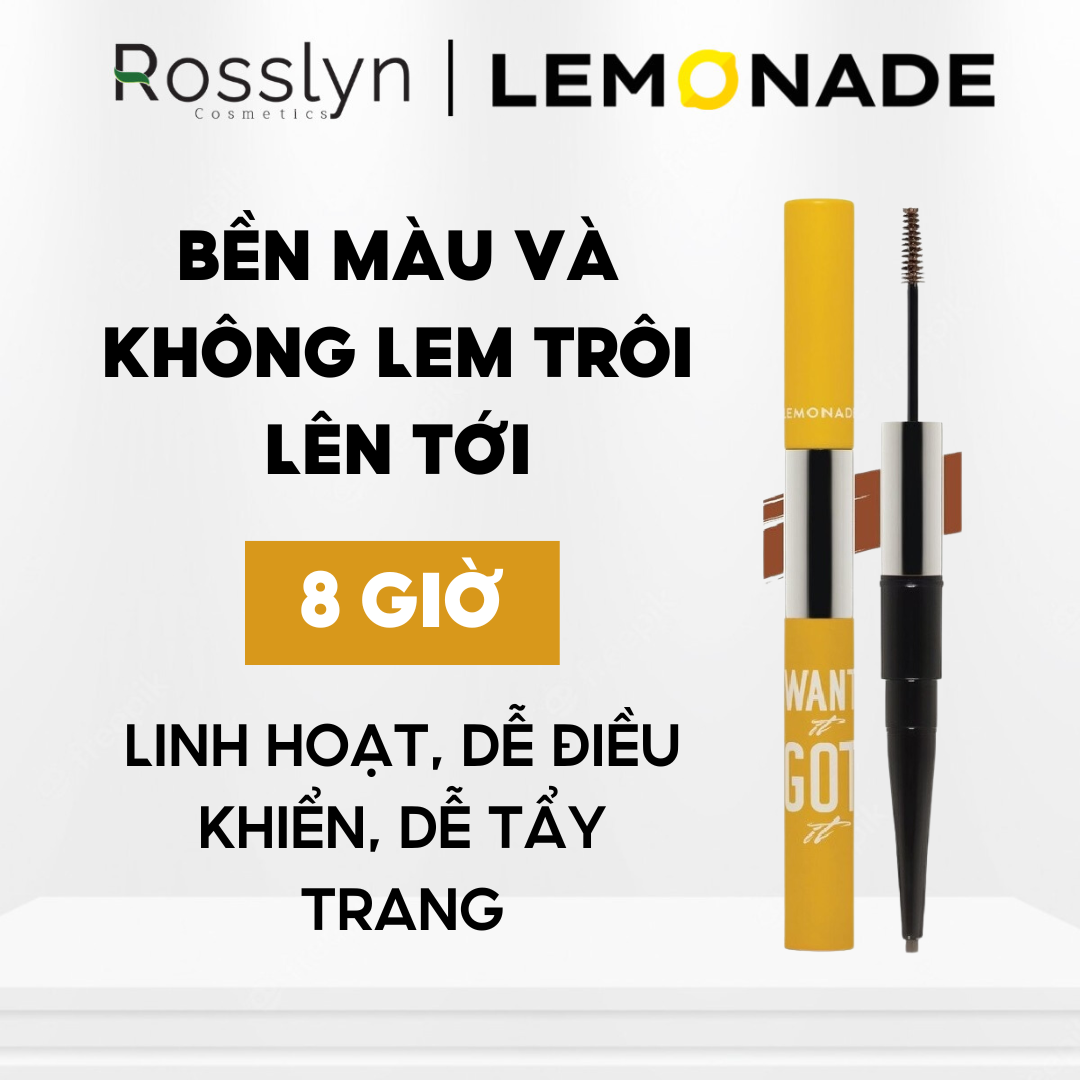 Chì Kẻ Mày 2 Đầu Lemonade Want It Got It Dual Eyebrow 2g+2ml Rosslyn