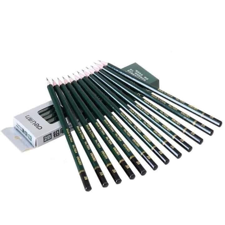 Hộp 12 bút chì 2B deli