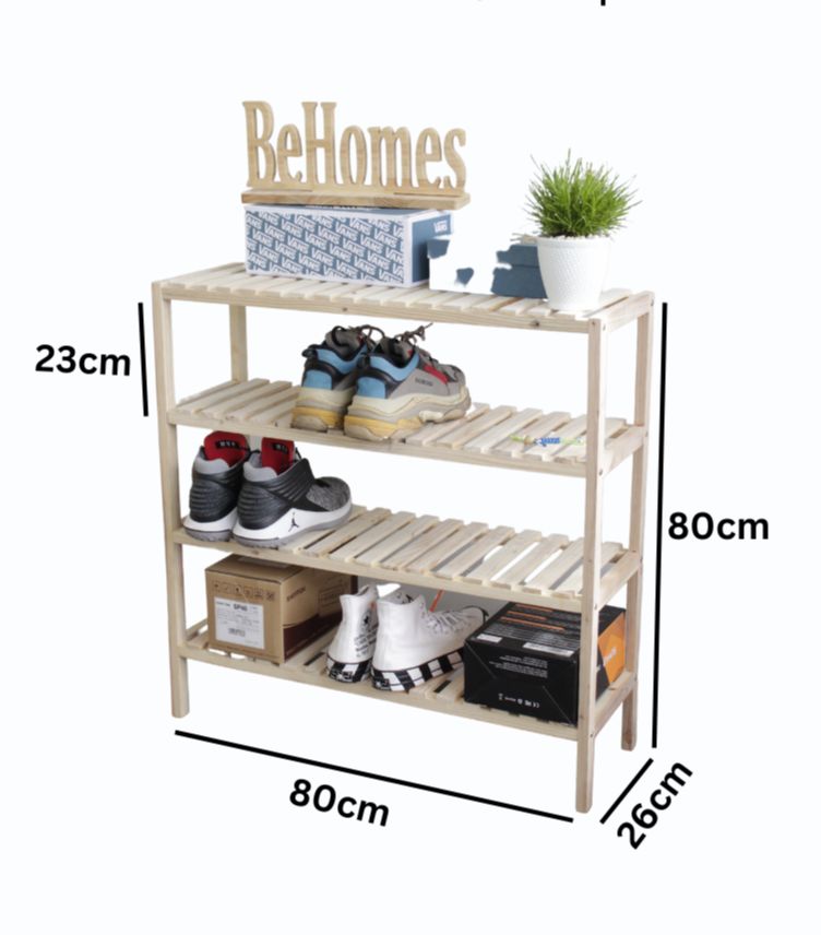 Kệ giày gỗ đa năng 4 tầng dài 80cm