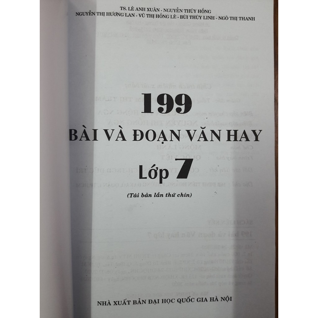 Sách - 199 Bài và Đoạn văn hay lớp 7