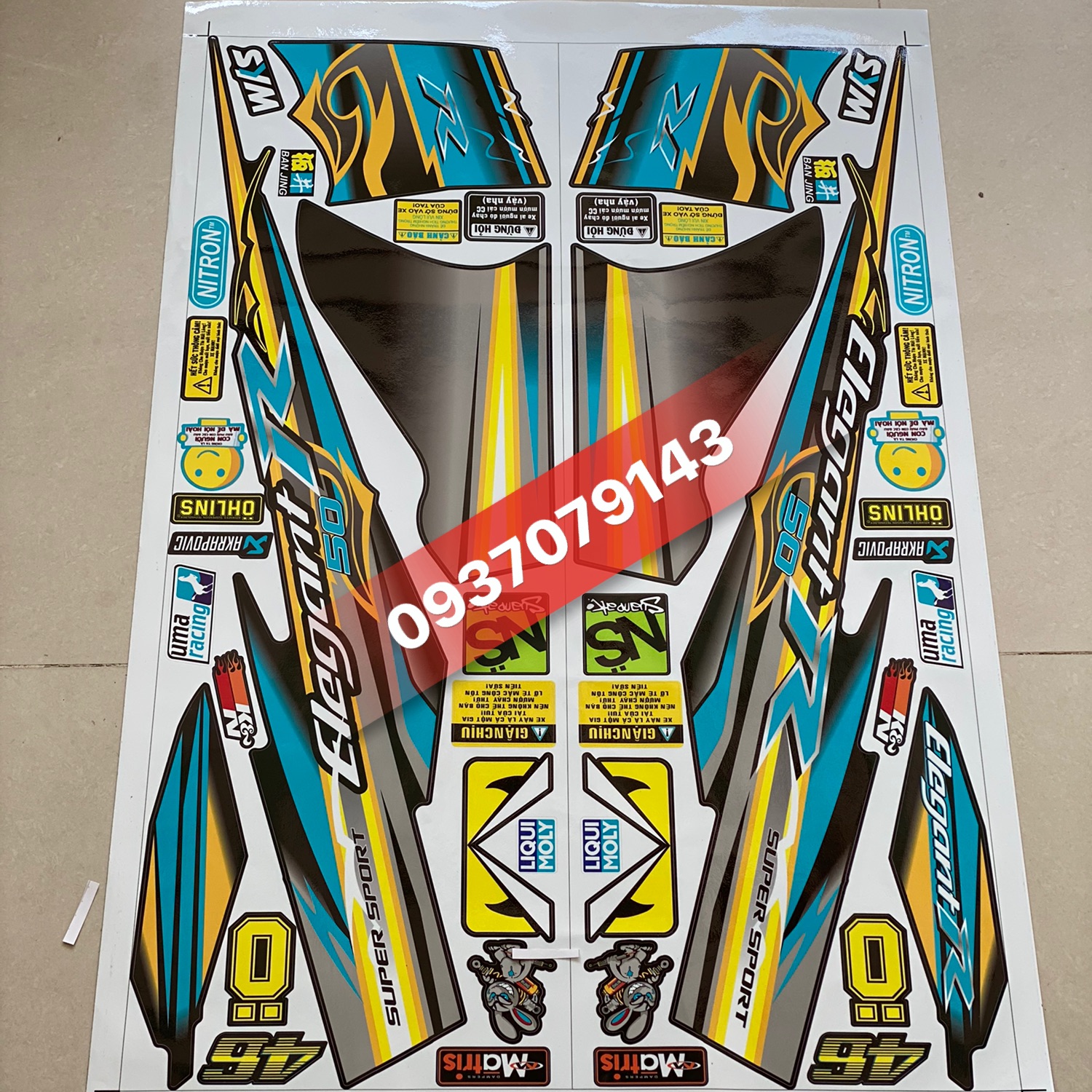 [ QUÍ KHÁCH VUI LÒNG MANG TEM RA TIỆM CHO THỢ DÁN] TEM RỜI dán xe elegant chữ R xanh ngọc