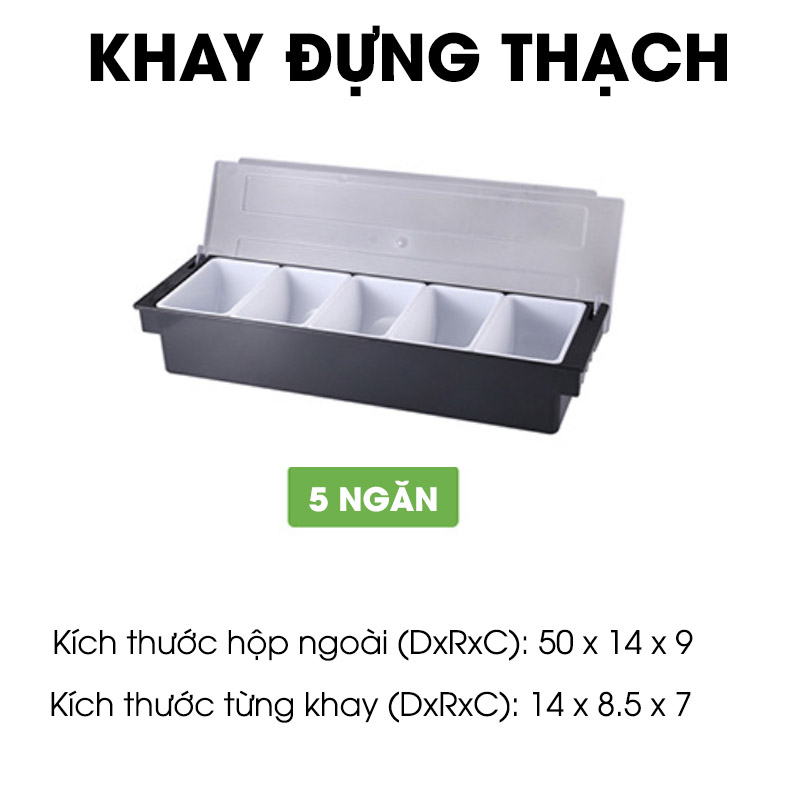 [HCM]Khay Đựng Topping Thạch Trà Sữa Pudding Trái Cây 4 Ngăn 5 Ngăn 6 Ngăn