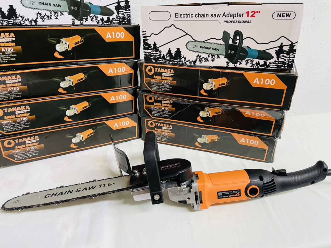 Combo máy mài kèm lưỡi cưa xích cắt cây