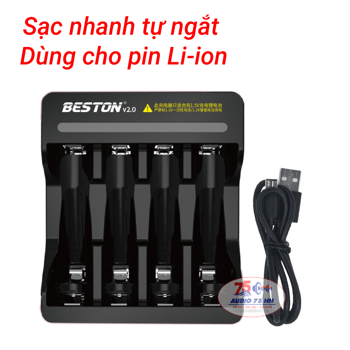 {Chính hãng} Bộ sạc pin đa năng AA/AAA Beston M7011 sạc nhanh tự ngắt ( chỉ dành cho pin Li-ion 1.5V)