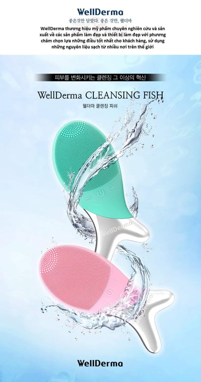 Máy rửa mặt con cá Wellderma Cleansing Fish Hàn Quốc [ CHÍNH HÃNG ]