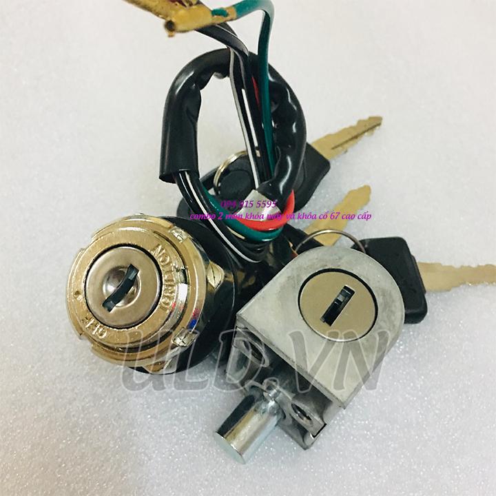 [HCM]combo 2 món khóa máy và khóa cổ xe 67| phụ tùng auto xe máy