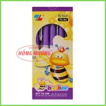 Hộp 10 Cây Bút Lông Kim Beebee FL-04 Màu Tím