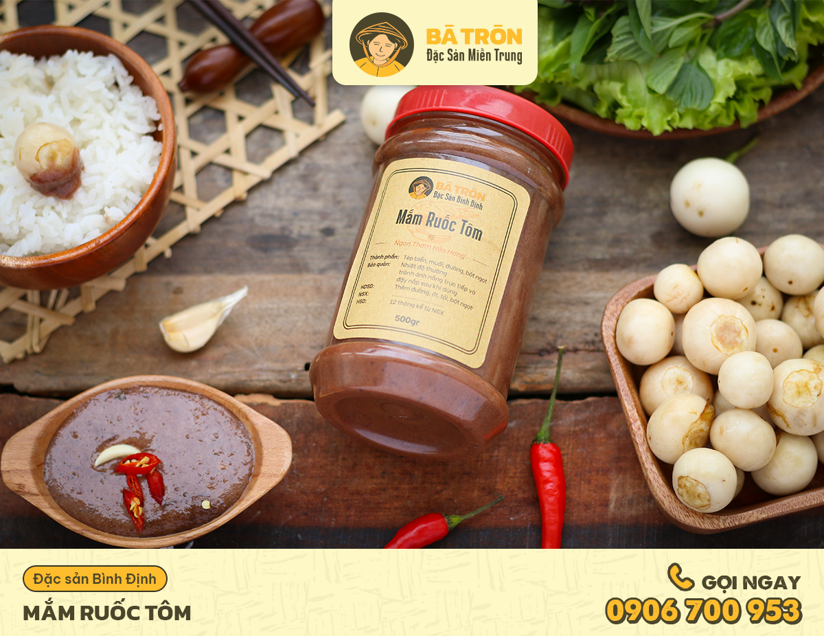 [HCM]Mắm Ruốc Tôm-400gr-Đặc Sản Bình Định Bà Tròn