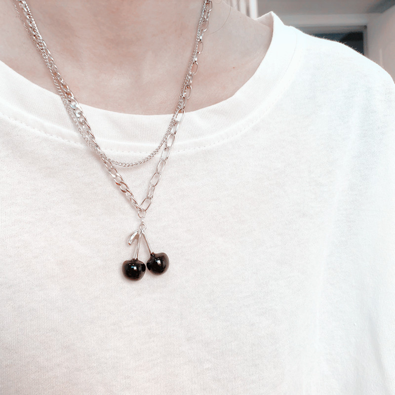 Dây chuyền cherry đen siêu ngầu