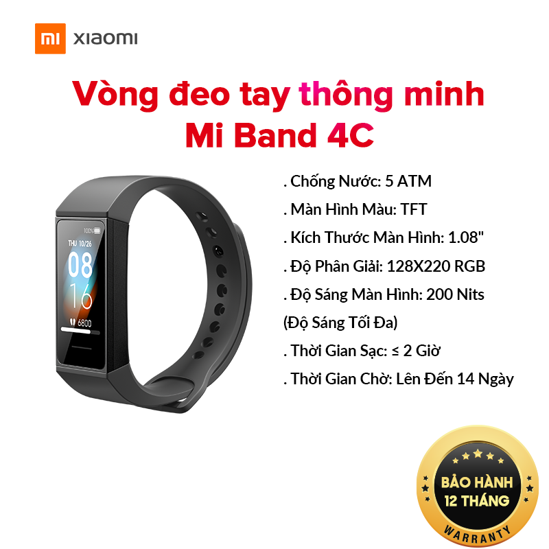 Vòng đeo tay thông minh Mi Band 4C - Chính Hãng