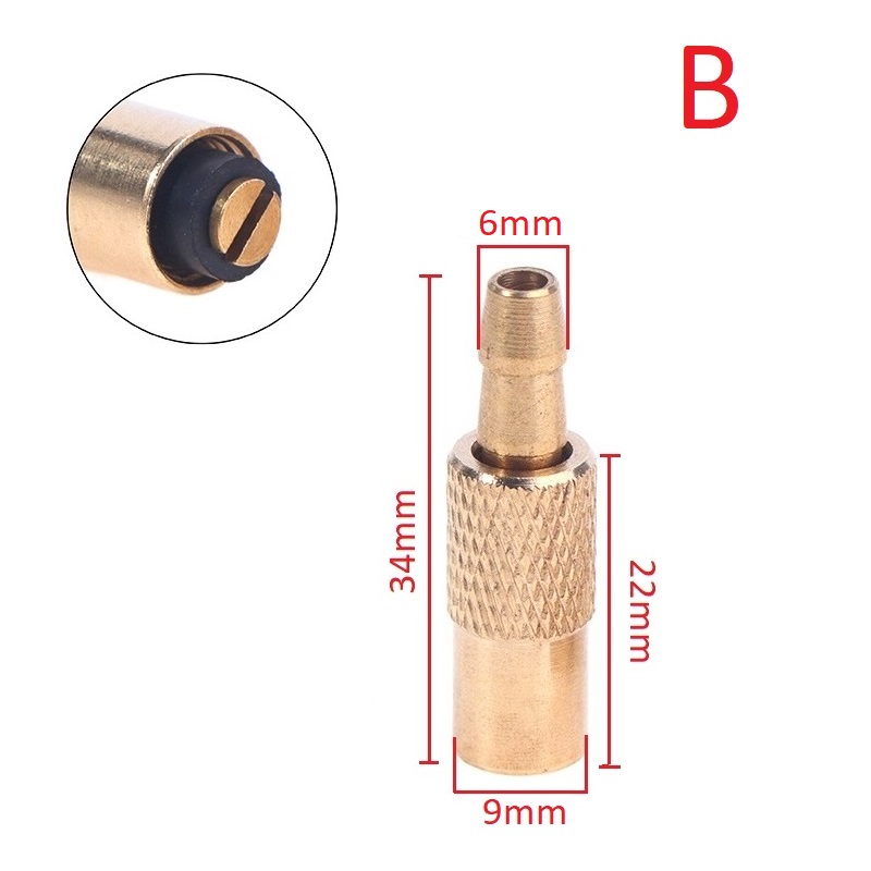 Đầu van bơm lốp xe hơi , ô tô 6mm bằng đồng 1 cái - Đầu nối vòi bơm bánh xe