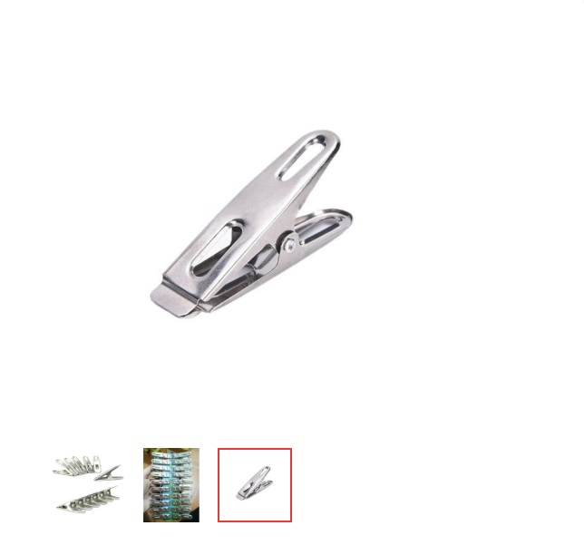 Vỉ 20 kẹp quần áo inox cao cấp