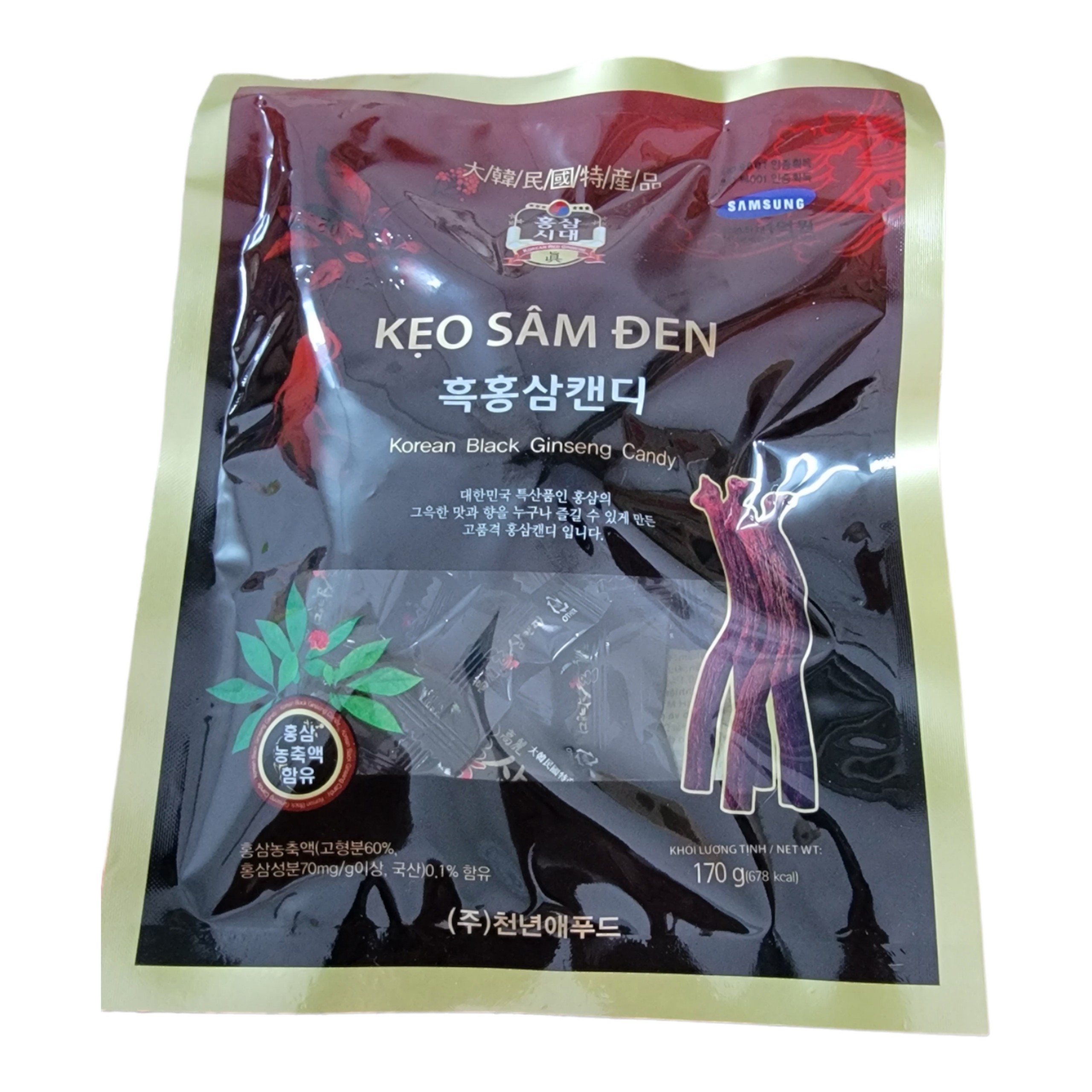 KẸO SÂM ĐEN 170GR HÀN QUỐC ( ĐÓNG GÓI VIỆT NAM)