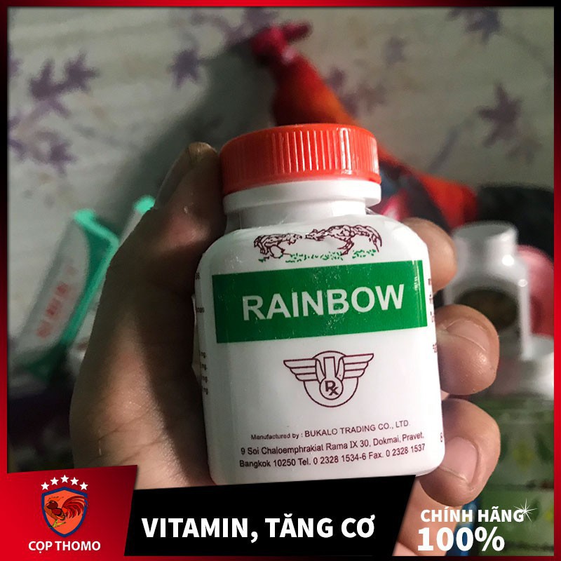 tăng cơ gà đá RAINBOW - Chuyên Tăng cơ, tăng nước máu cho gà đá - Hũ 100 viên