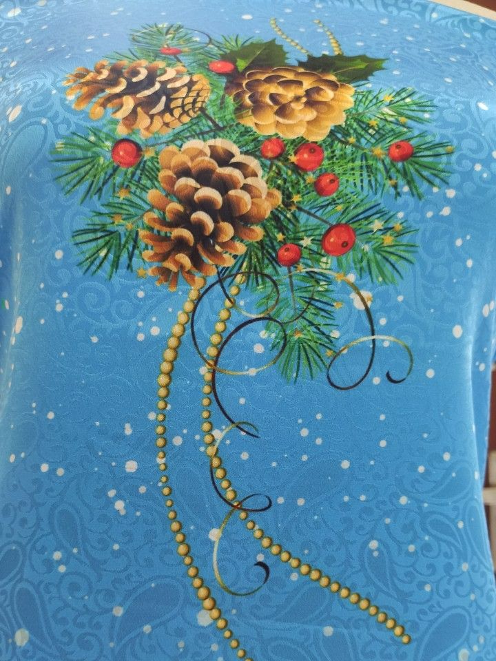 [HCM]Vải áo dài cao cấp hoạ tiết Noel (lụa Anh Đào)