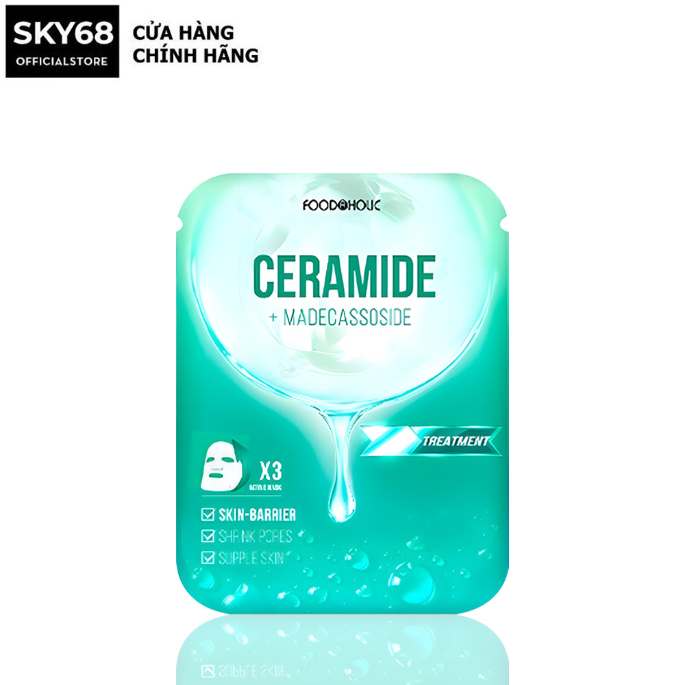 Mặt nạ làm dịu, phục hồi da mụn foodaholic ceramide & madecassoside ample mask 23ml