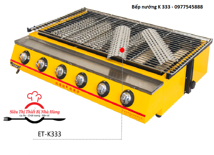 [Trả góp 0%]Bếp nướng hàu  BBQ 6 họng dài K333