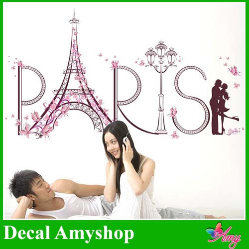 [HCM]Decal Dán Tường Paris Tình Yêu - Msp: Dkn045
