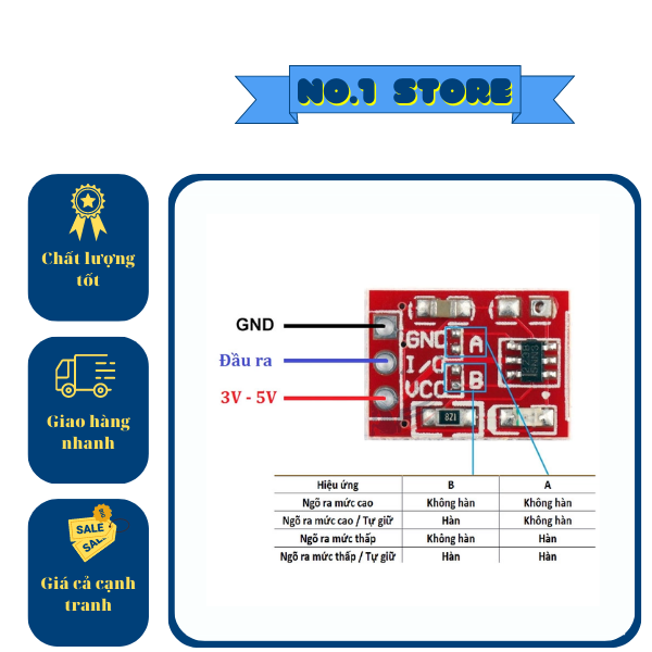 Cảm biến chạm công tắc cảm ứng mini TTP223