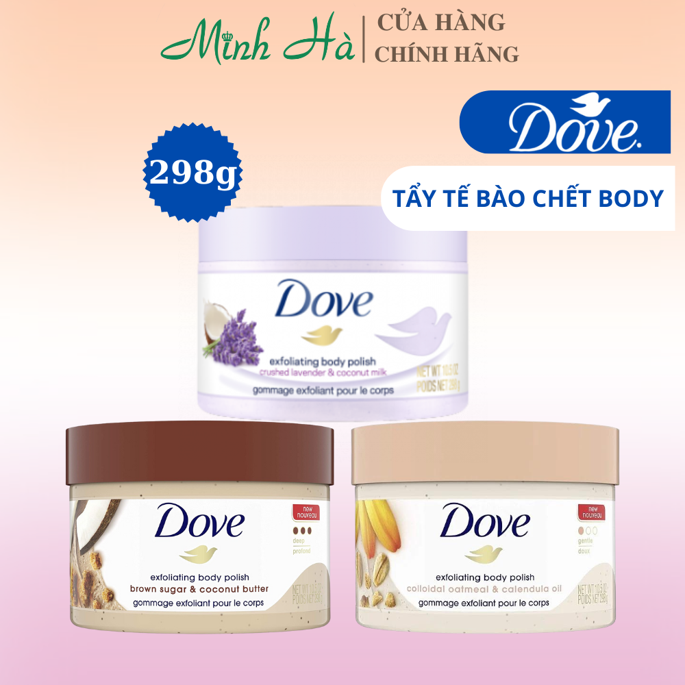 HOÀN TIỀN 15% - Tẩy tế bào chết Dove 298g giúp dưỡng da mịn màng tươi sáng