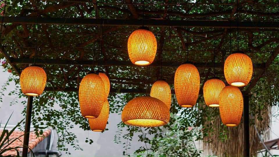 Đèn tre đèn thả mây tre đèn lồng tre (LH 0978945425)