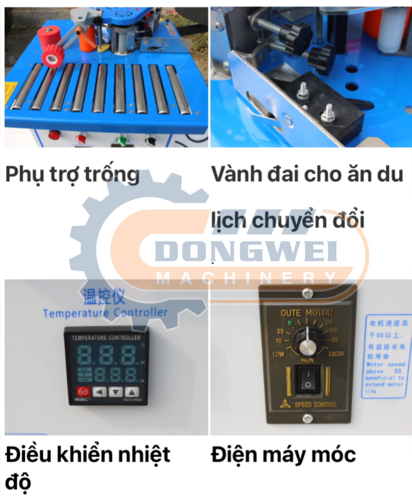 Máy dán cạnh 2 chức năng DW-550 dán cong , dán tròn, vát