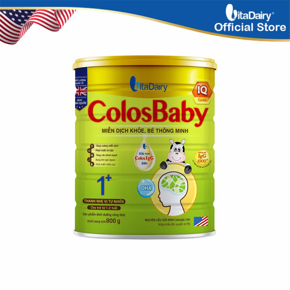 (HSD T6-2027) (Quét Mã QR Tích Xu) Sữa Bột Vitadairy Colosbaby IQ Gold 1+ 800g.