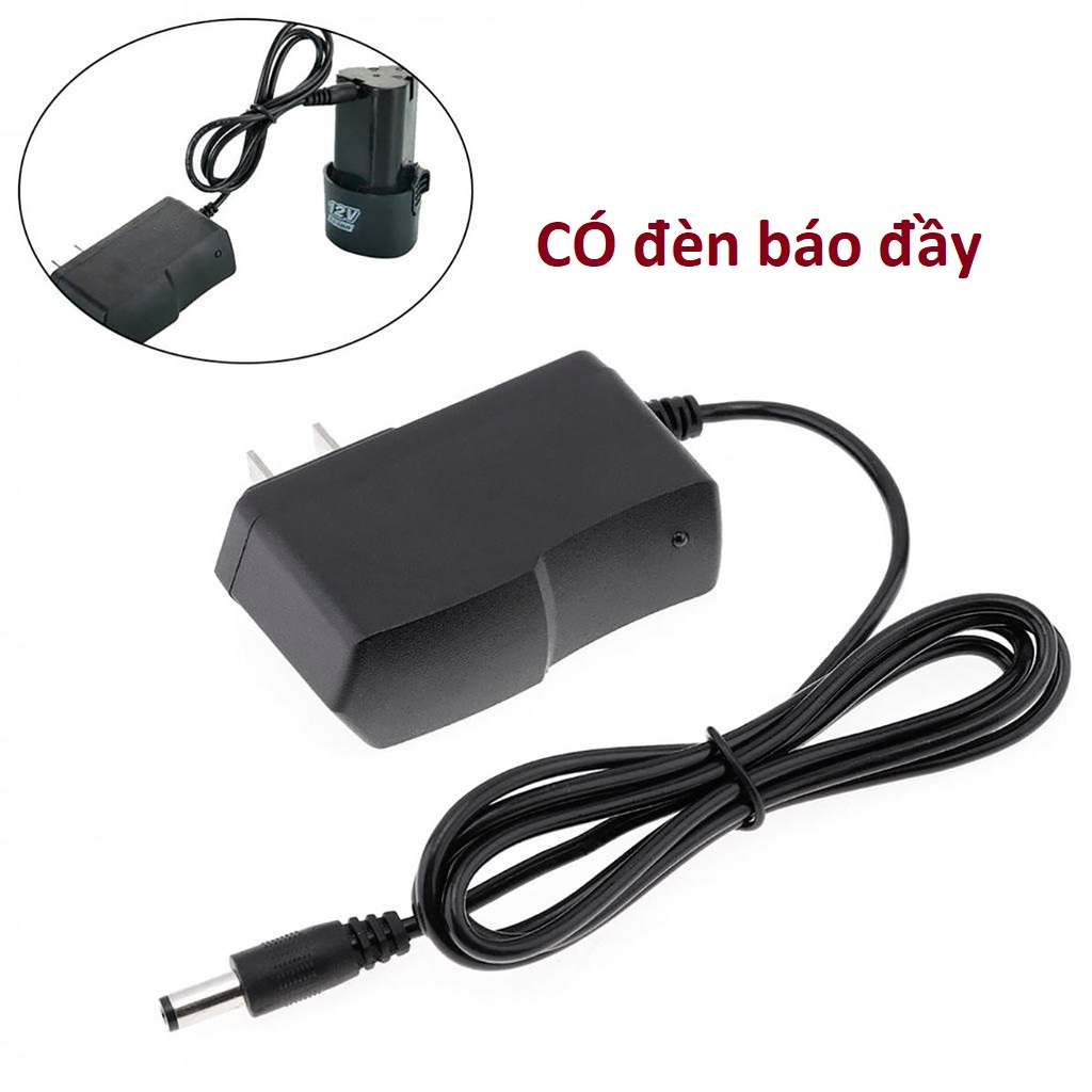 Sạc PIN máy khoan Li-ion 12V 100-240VAC 50/60Hz, có đèn báo, tự động ngắt khi Pin đầy