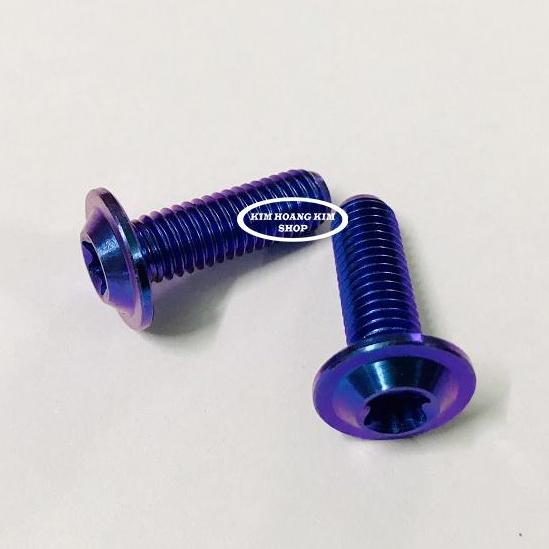 2 Ốc TiTan GR5 8Li 2 Xanh Tím (100%Titan)