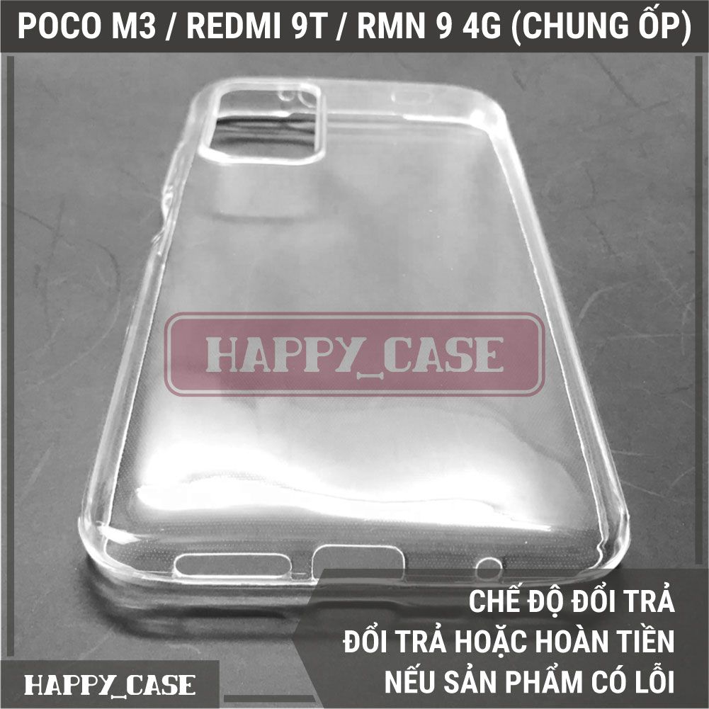 Ốp Điện Thoại XIAOMI POCO M3 / REDMI 9T / REDMI NOTE 9 4G (CHUNG ỐP)(LOẠI ĐẸP) Thin Transparent Silicon