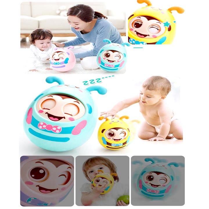 Đồ Chơi Lật Đật Phát Âm Thanh, Mắt 4D Nhắm Mở (Xanh)