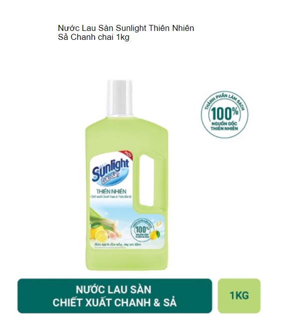 Nước Lau Sàn SunLight Diệt Khuẩn Tinh Dầu Thơm 1kg