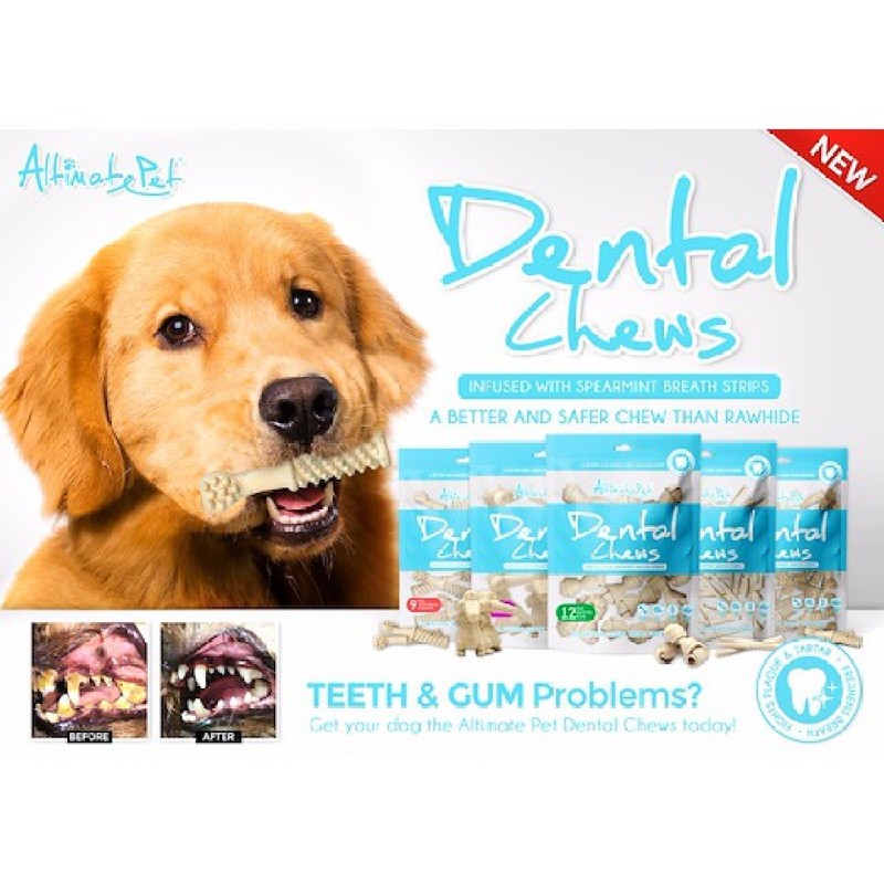 xương gặm sạch răng Altimate Pet Dental Chews 150gr (sữa, bạc hà, việt quất)