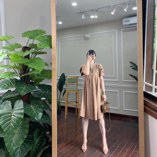 Váy đầm mùa hè dáng suông Big size-đầm bầu sơ mi mùa hè