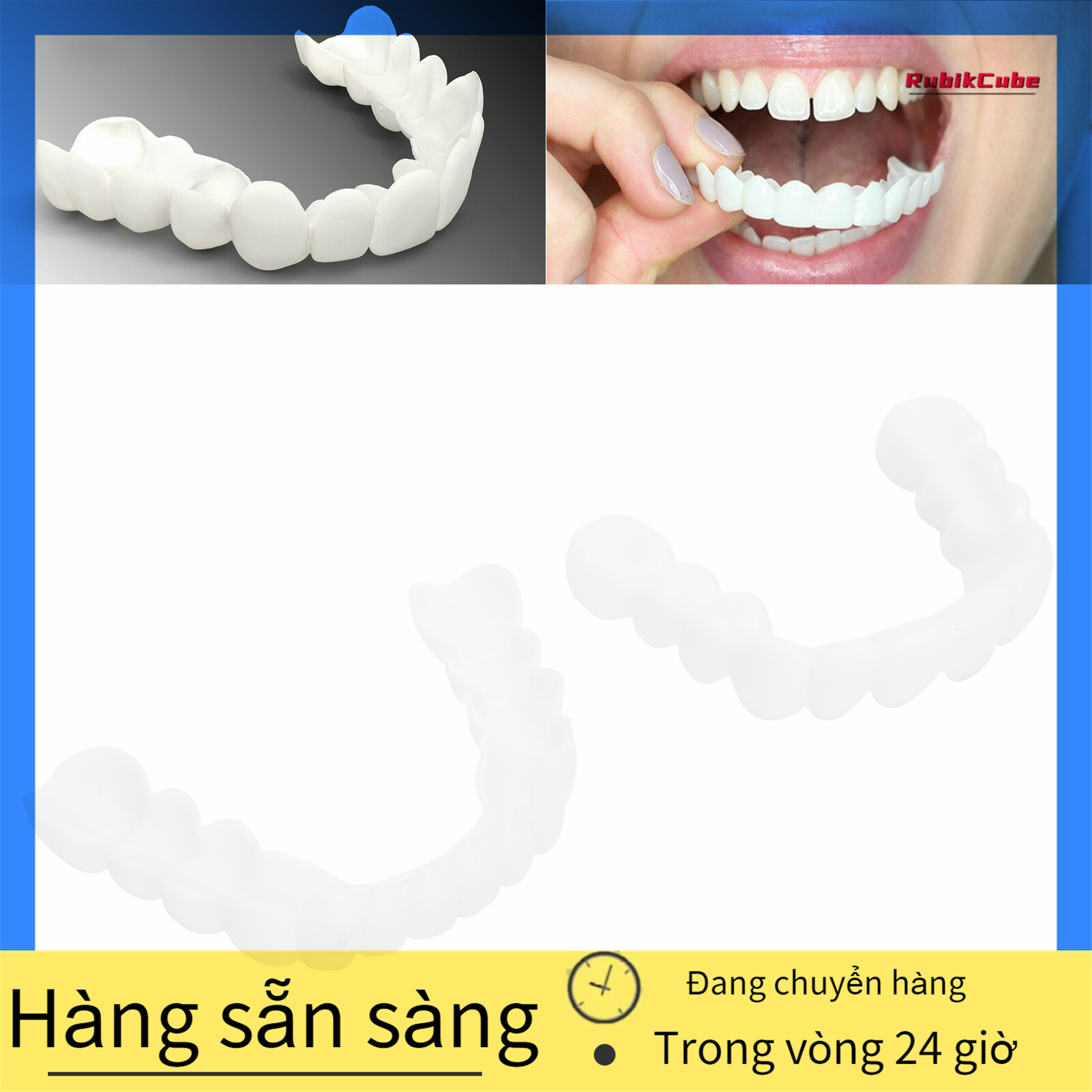 Bộ 2 Chiếc, Bọc Răng Thẩm Mỹ Tức Thì Mặt Dưới Nắp Cố Định, Nụ Cười Hoàn Hảo