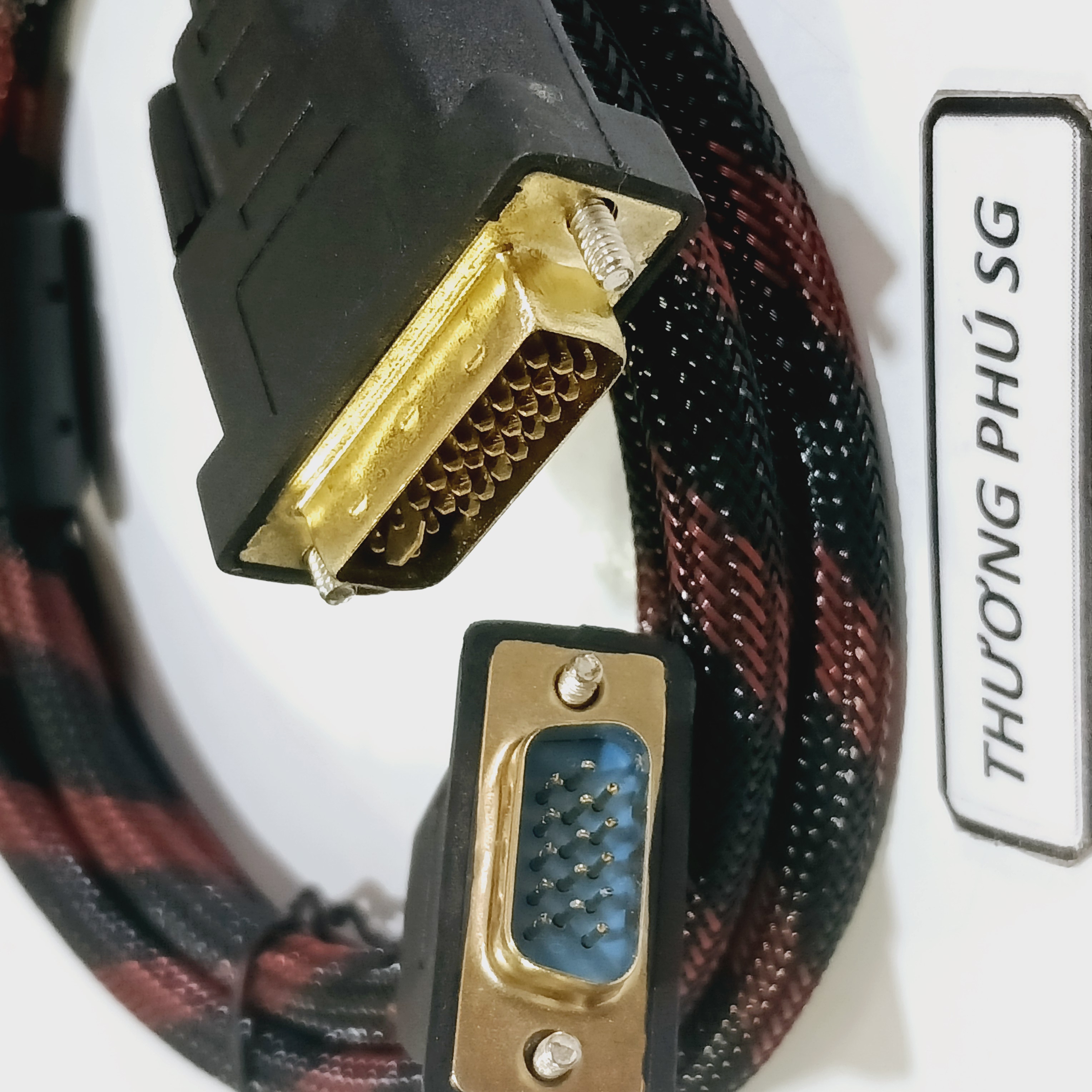 Cáp DVI ra VGA / Chuẩn DVI-I (Chân kim 24+5) ra VGA (Kim) dài 1.5M (Bọc dù)