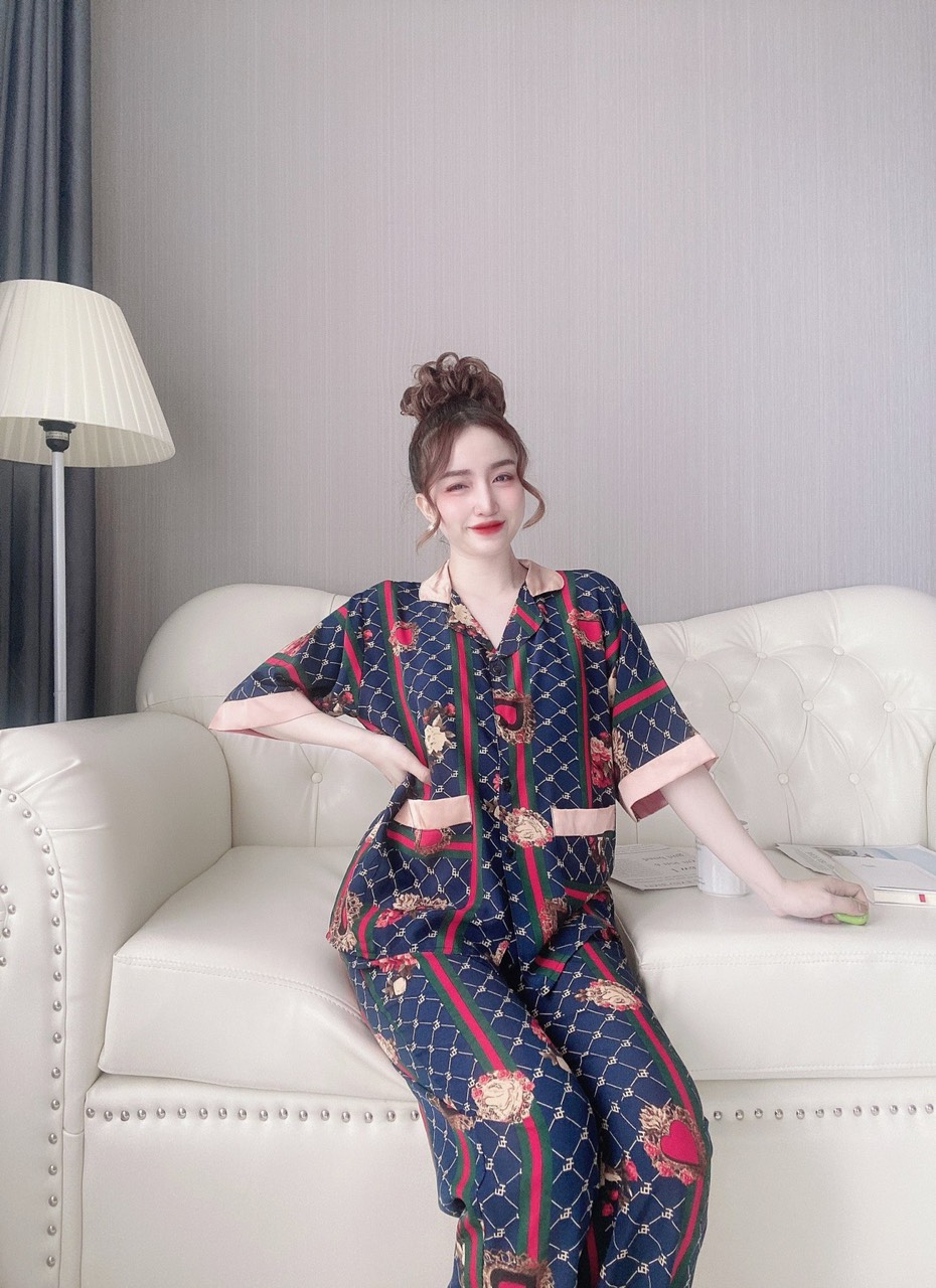 (50-90kg) Đồ Bộ Bigsize Lụa Latin Tiểu Thư Cao Cấp