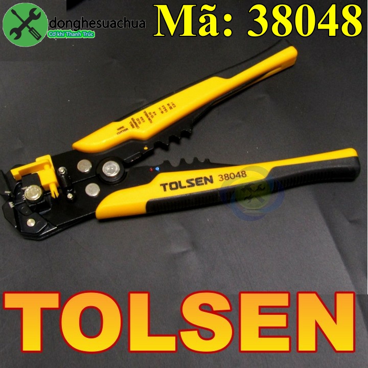 [HCM]Kìm tuốt dây điện Tolsen 38048 đen vàng