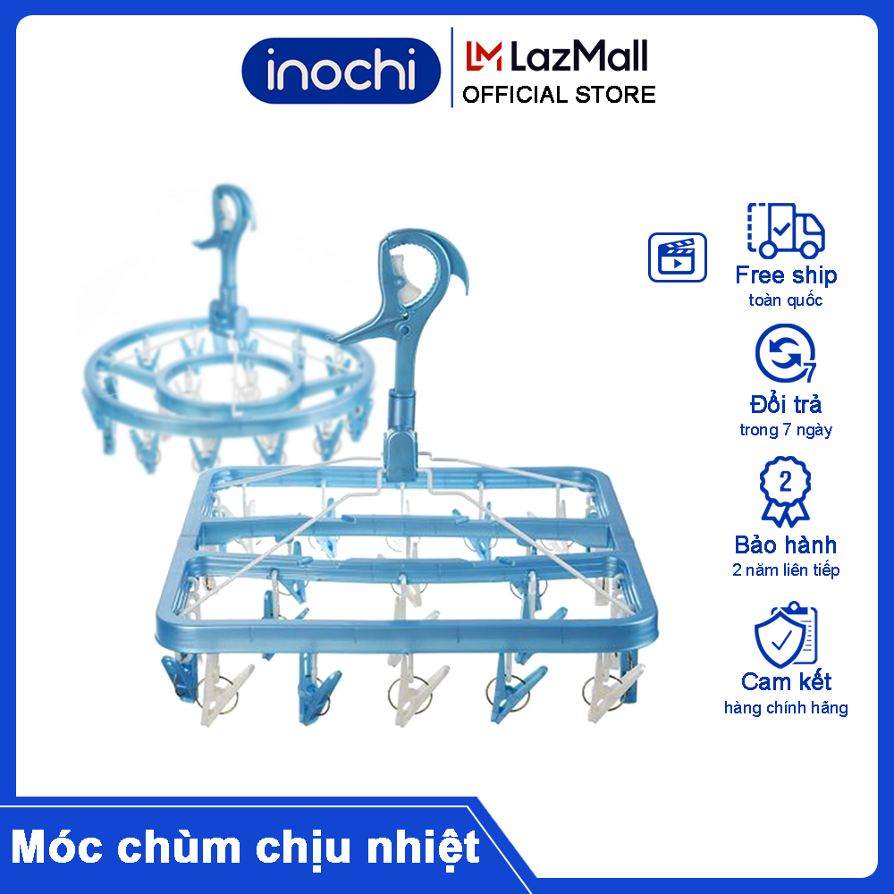 Móc chùm treo quần áo trẻ em vuông Hara inochi chính hãng