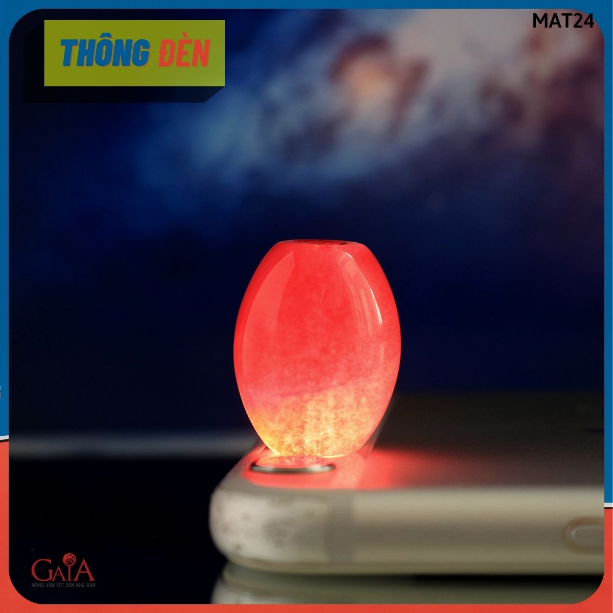 Hạt lu thống đá đào hoa thông đèn được cực đẹp