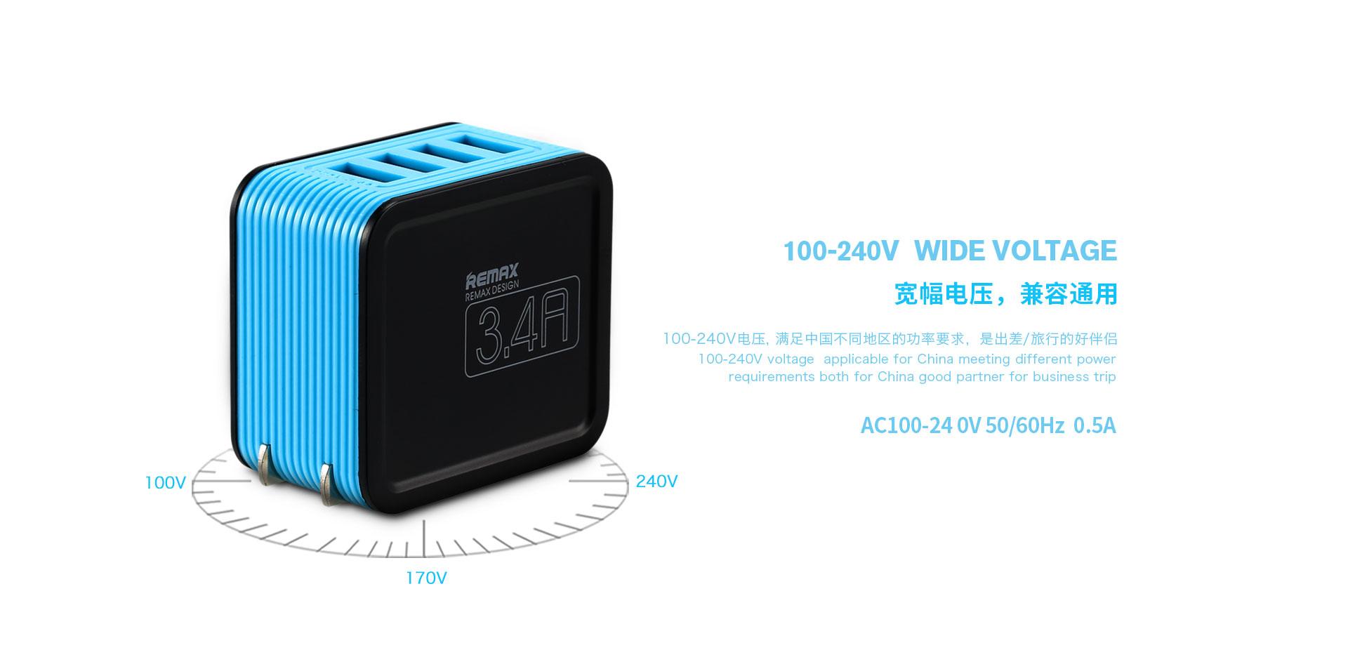 CỦ SẠC REMAX RP-U40 - 4 CỔNG USB 3.4A - SẠC NHANH