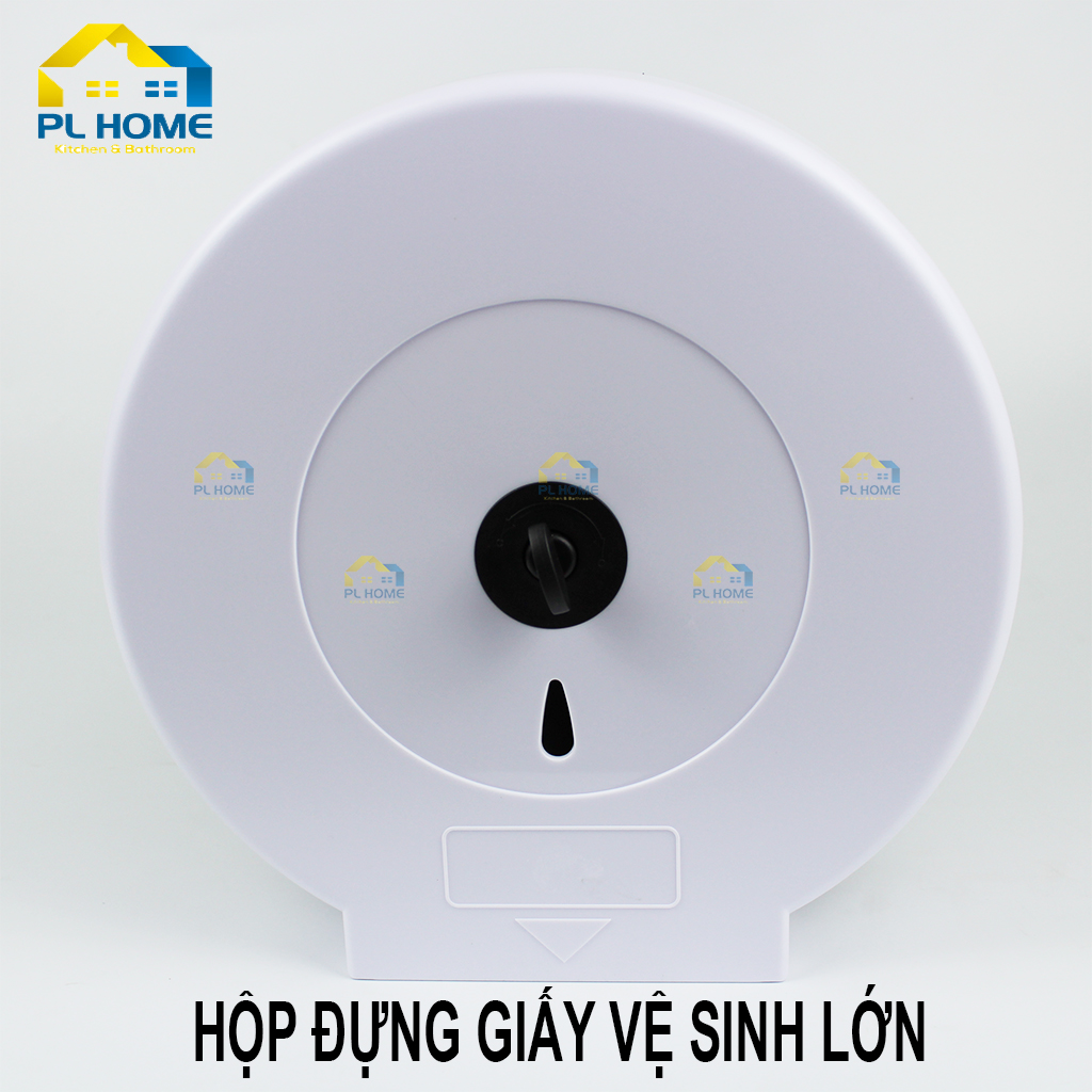 Hộp đựng giấy nhà vệ sinh cuộn lớn - hai màu trắng và xanh