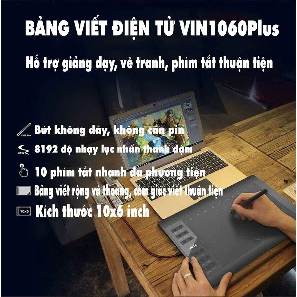 Bảng vẽ điện tử Vinsa 1060 Plus (sẵn)