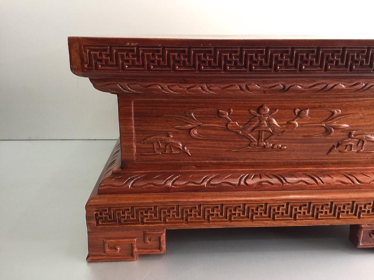 Đôn Kê Tượng Gỗ Hương - Đế Kê Bình Hoa